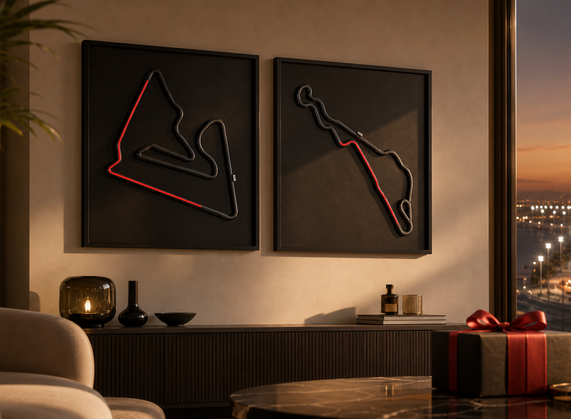 Regalo para fanático F1 con cuadro de circuito 3D en empaque elegante